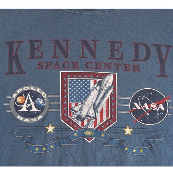 Kennedy Space Center NASA Vintage Graphic Cropped T Shirt Plus Size - Picture 2 of 5
